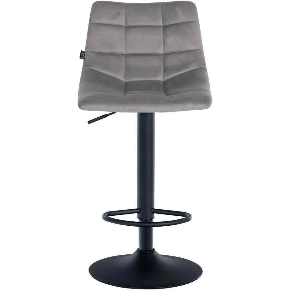 CLP Set van 2 Barkruk Jerry zwart Frame - Fluweel - grijs