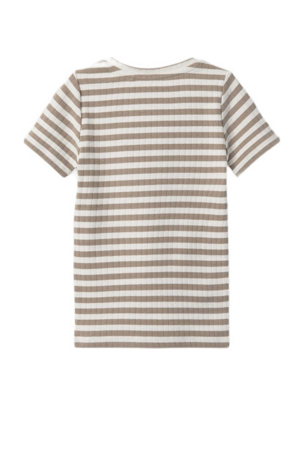 NAME IT gestreept T-shirt NMFSURAJA mokka/wit