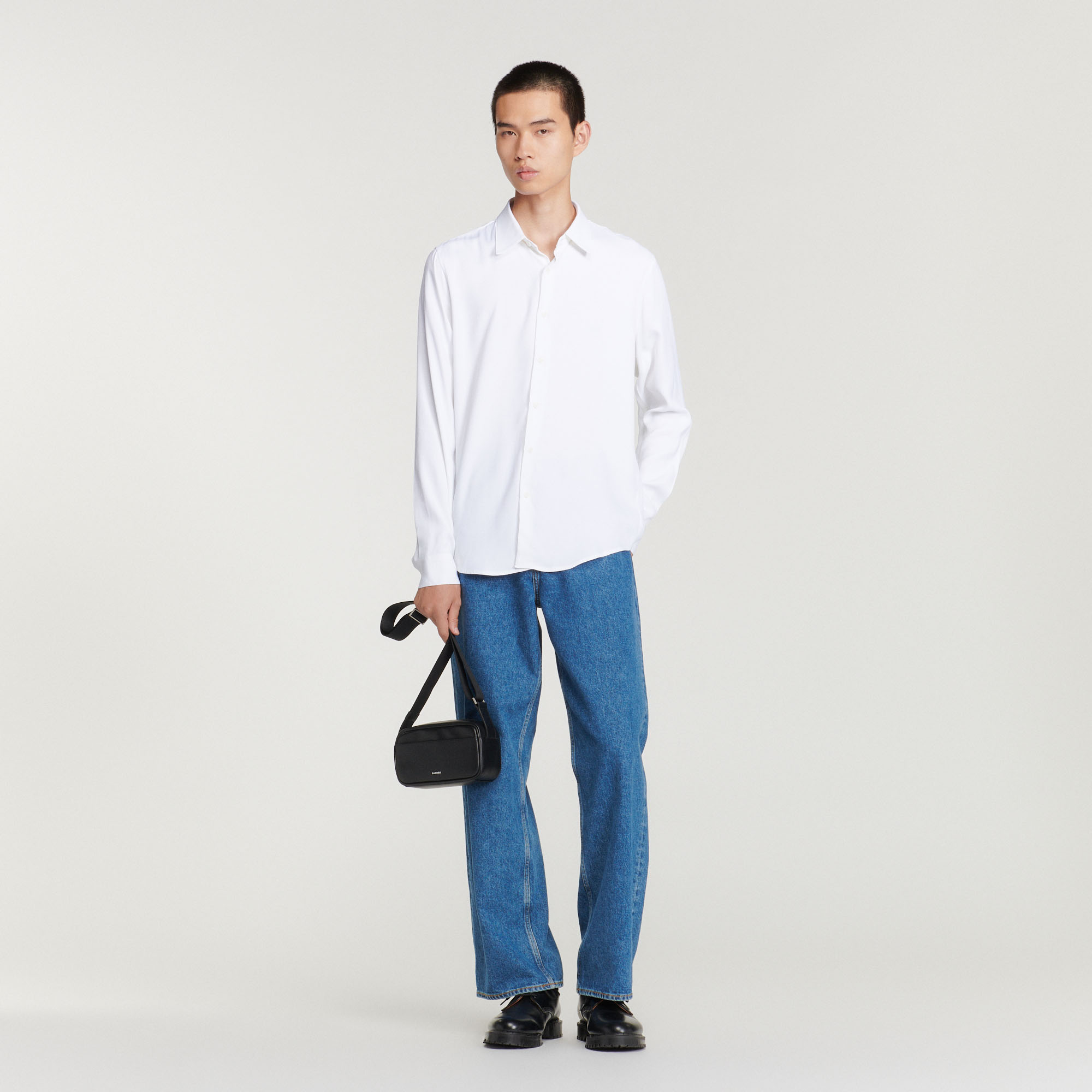 Chemise fluide á manches longues Homme