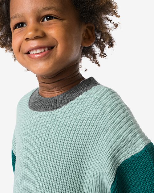 pull enfant en maille bleu