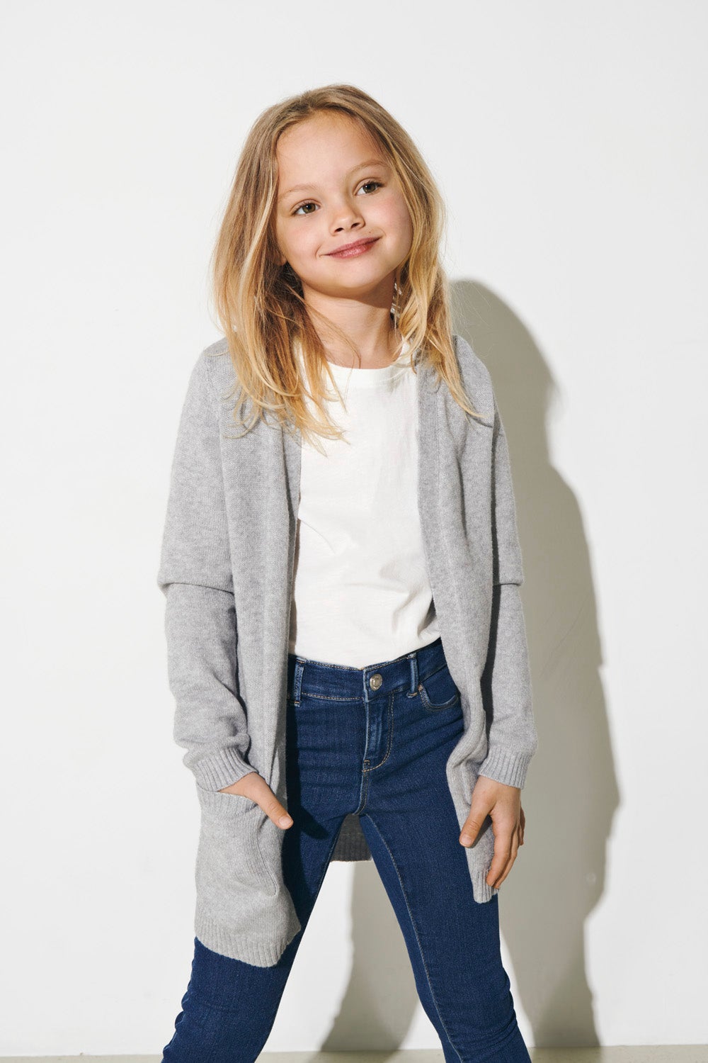 KOGLESLY Strickjacke Light Grey Melange