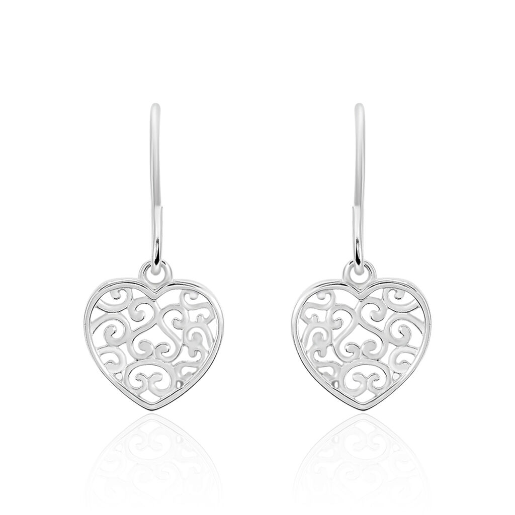 Boucles D'oreilles Pendantes Aelaig Argent Blanc