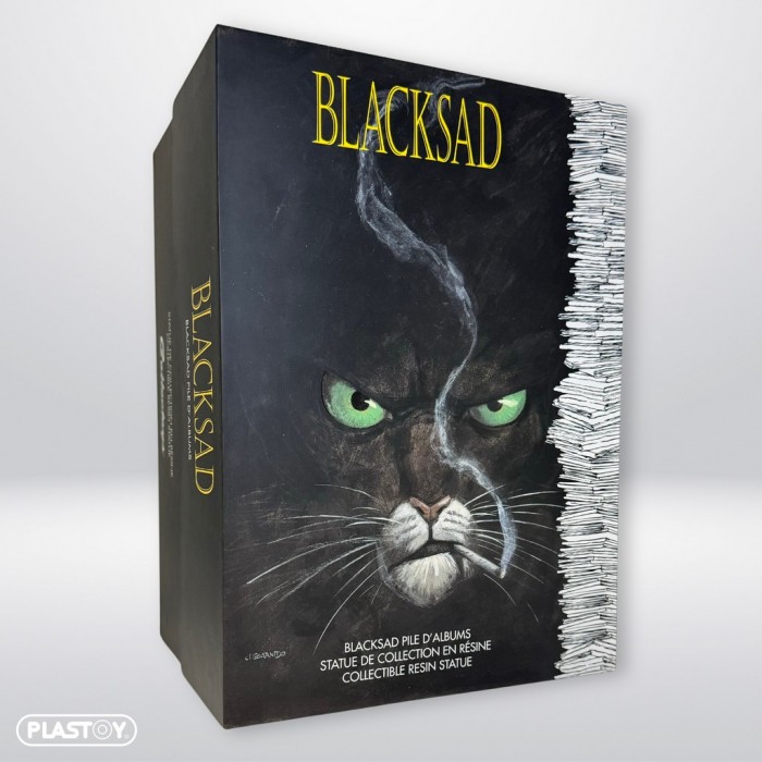 BLACKSAD PILE OF COMICS COLLECTIBLE FIGURINE