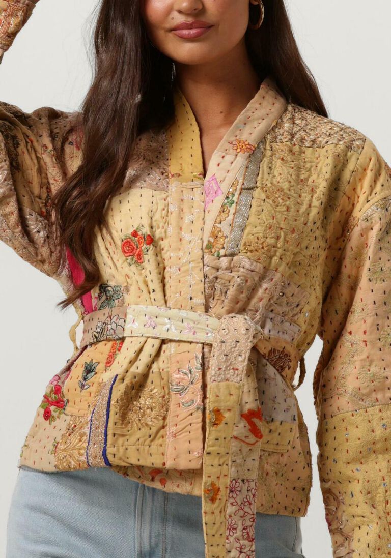 SISSEL EDELBO oranje sissel edelbo kimono aurora embroidery patchwork jacket