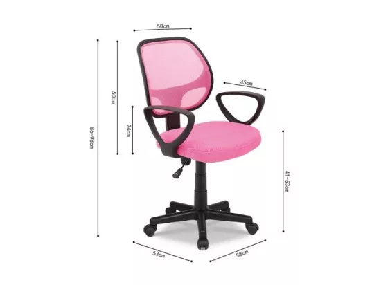 Chaise de bureau IPOLIST – Tissu filet rose – Confort et modernité pour votre espace de travail