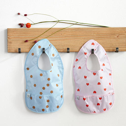 Lot de 2 bavoirs av. poche Smile - LASSIG