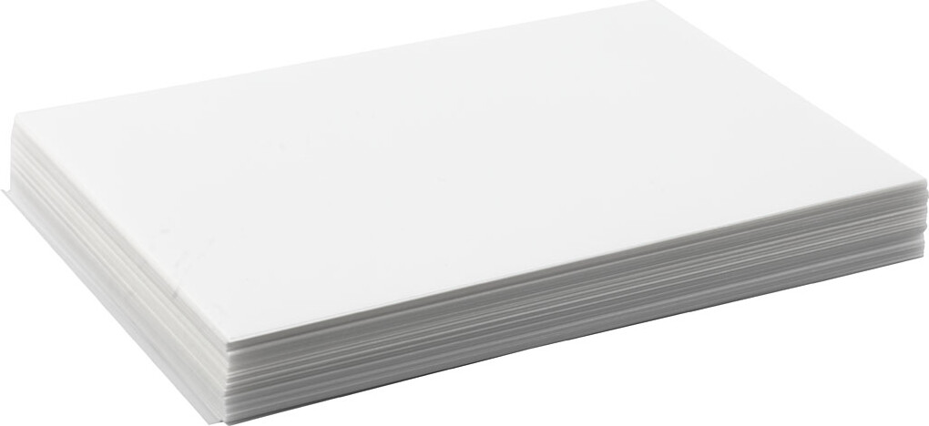 Krympeplast - 20X30 CM - Tykkelse 0,3 MM - Mat Hvid - 100 Ark