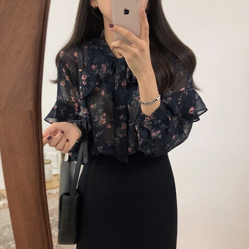 Yunhouse - Effen A-lijn midi-rok met hoge taille en split