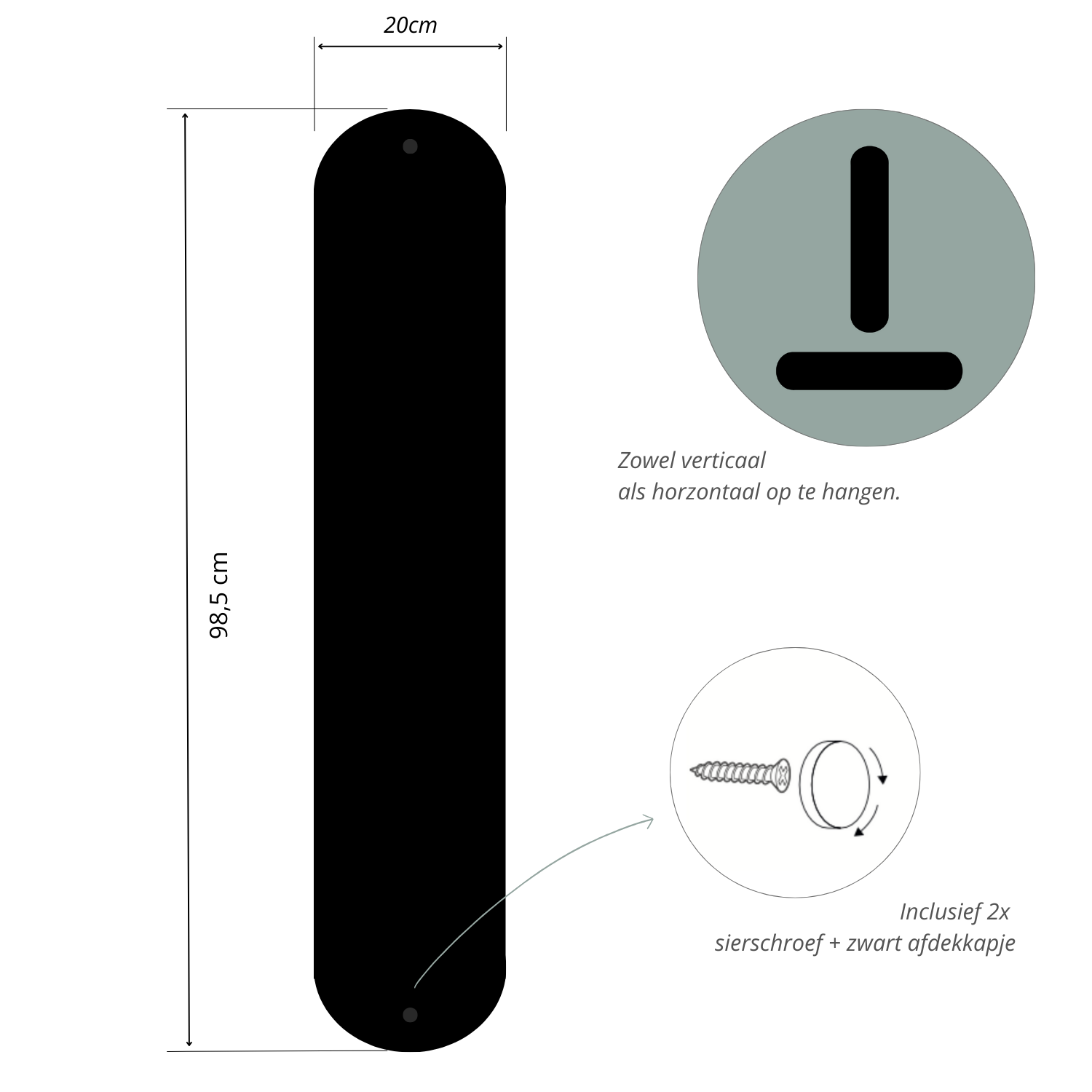 Magneetbord LANI - Zwart LANI Zwart
