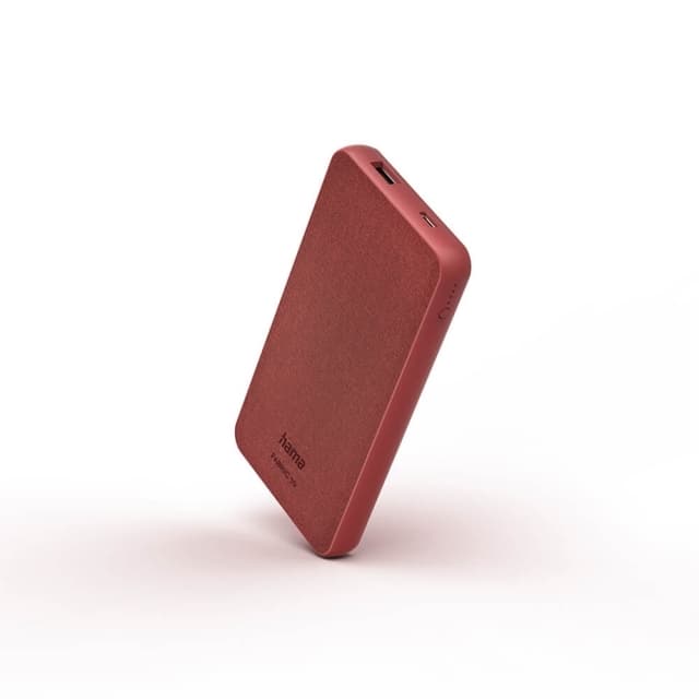 Hama Powerbank Fabric 10000mAh Chilirød