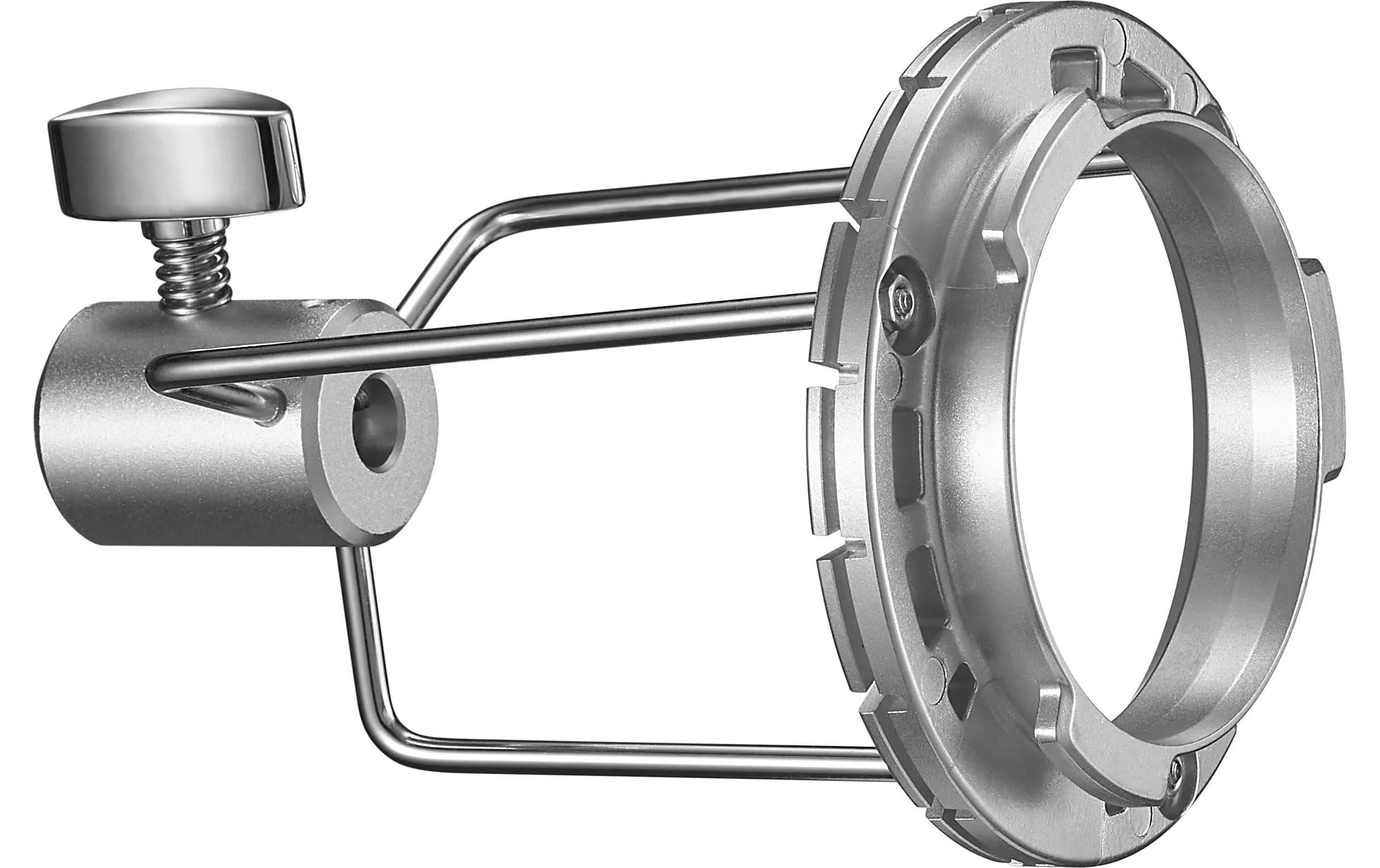 Adapter PF-GM für Blitzgeräte und BeleuchtungskörperZur Montage von Godox-Blitzen und -Leuchten auf der Godox-Parabolreflektor-Fokussierstange