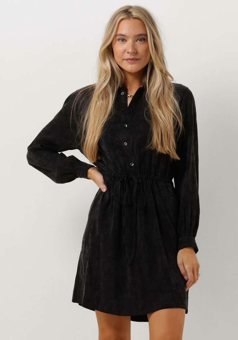 VANILIA zwarte vanilia mini jurk romantic structure dress