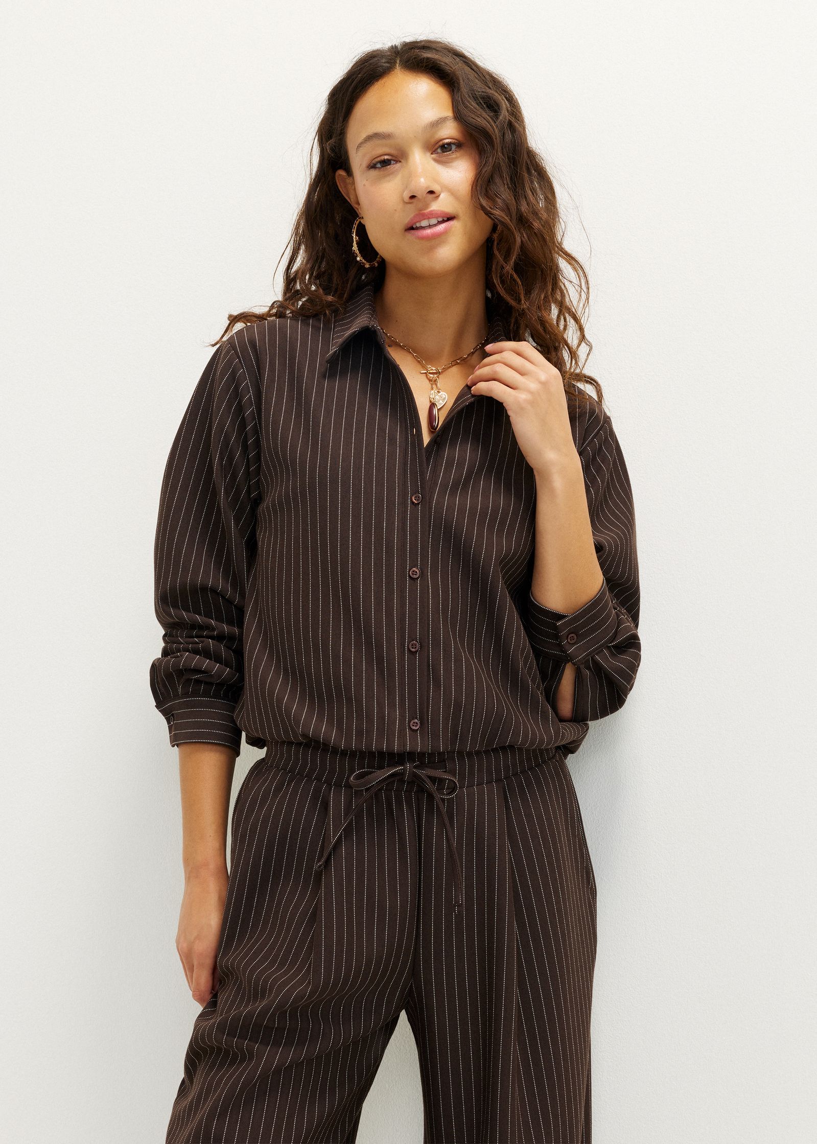 Blouse met pinstripe