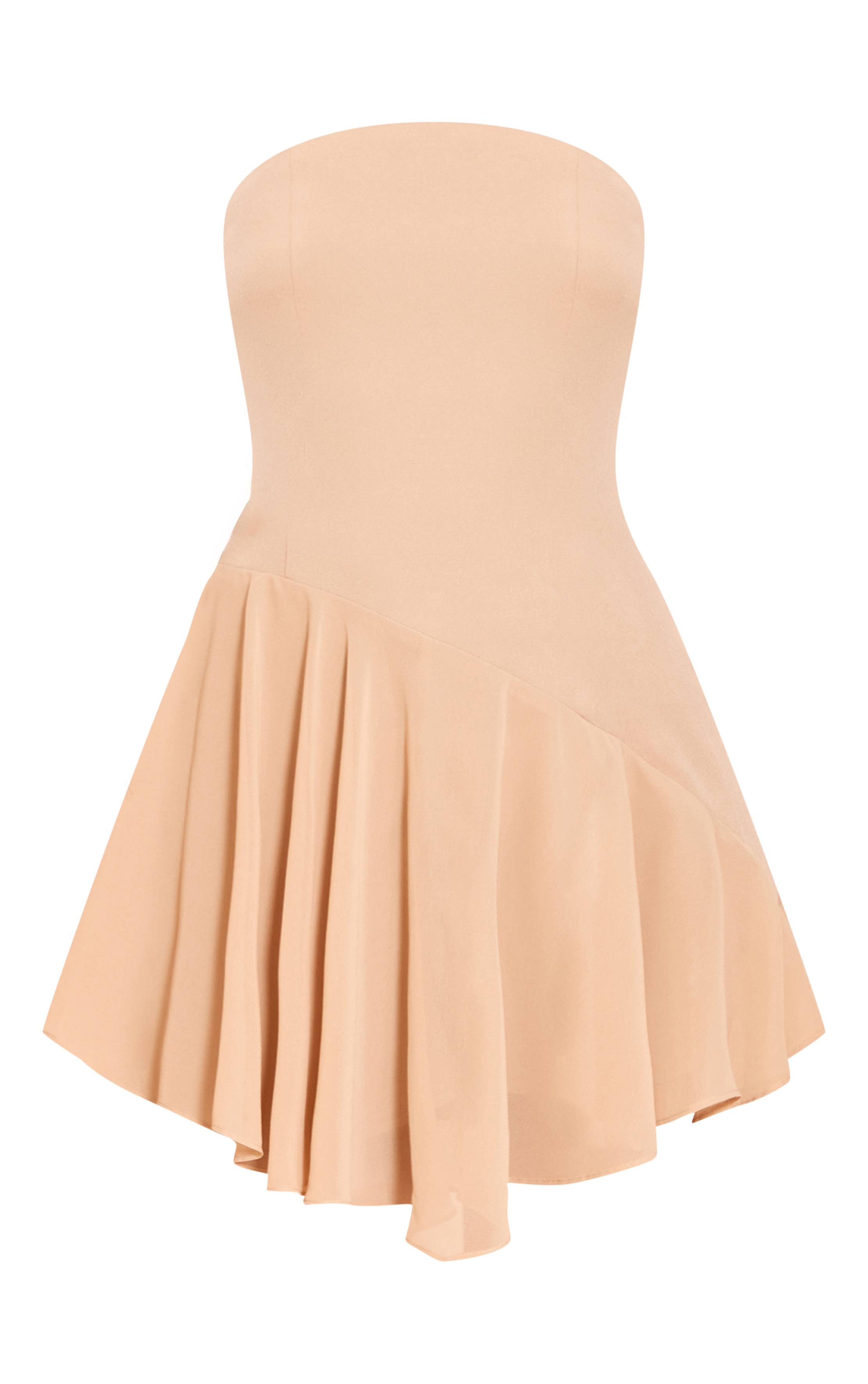 Beige Combinaison-short Bandeau Tissée À Détail Volants