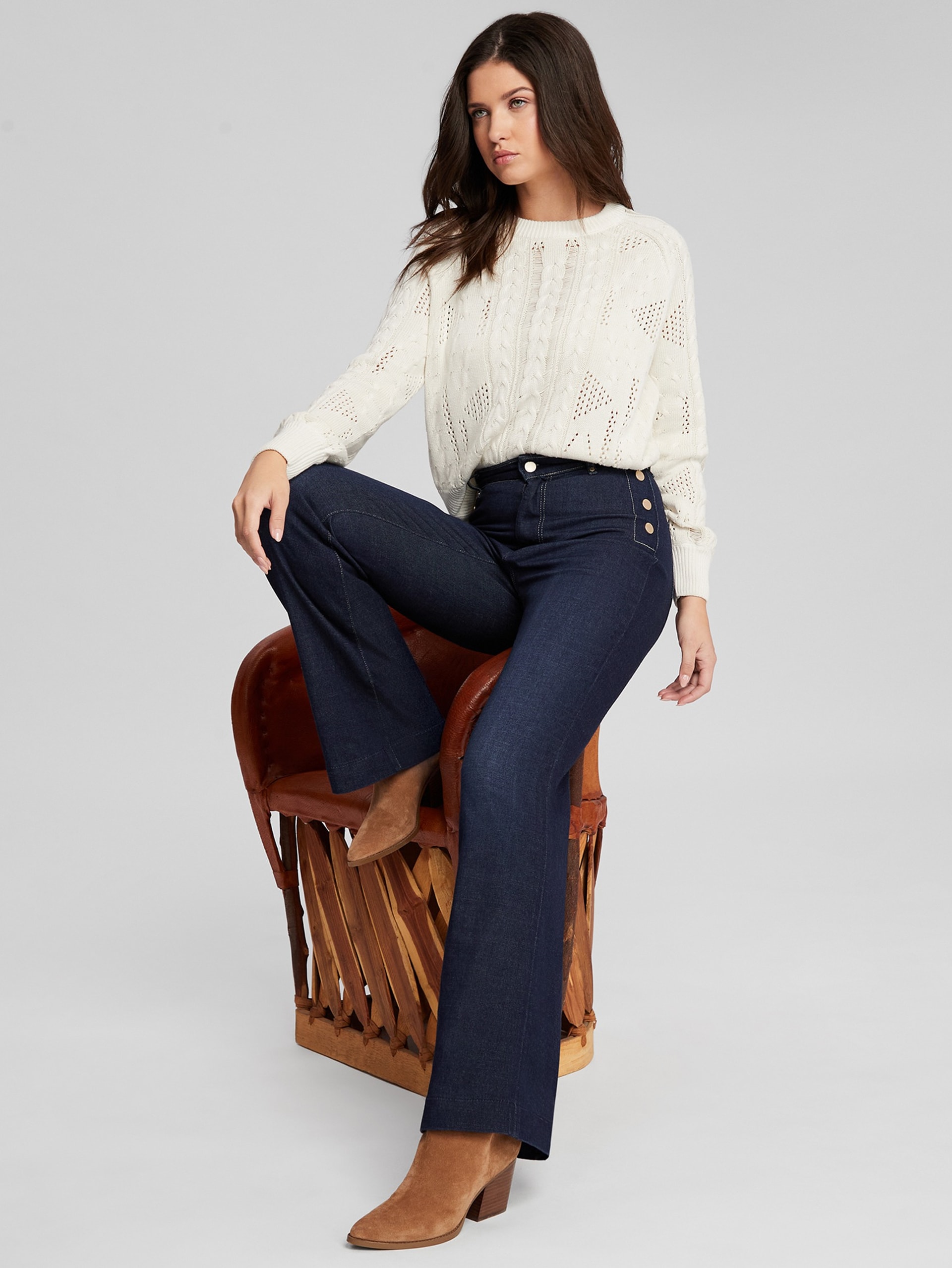 Calça jeans boca de sino Eco Faye Sailor