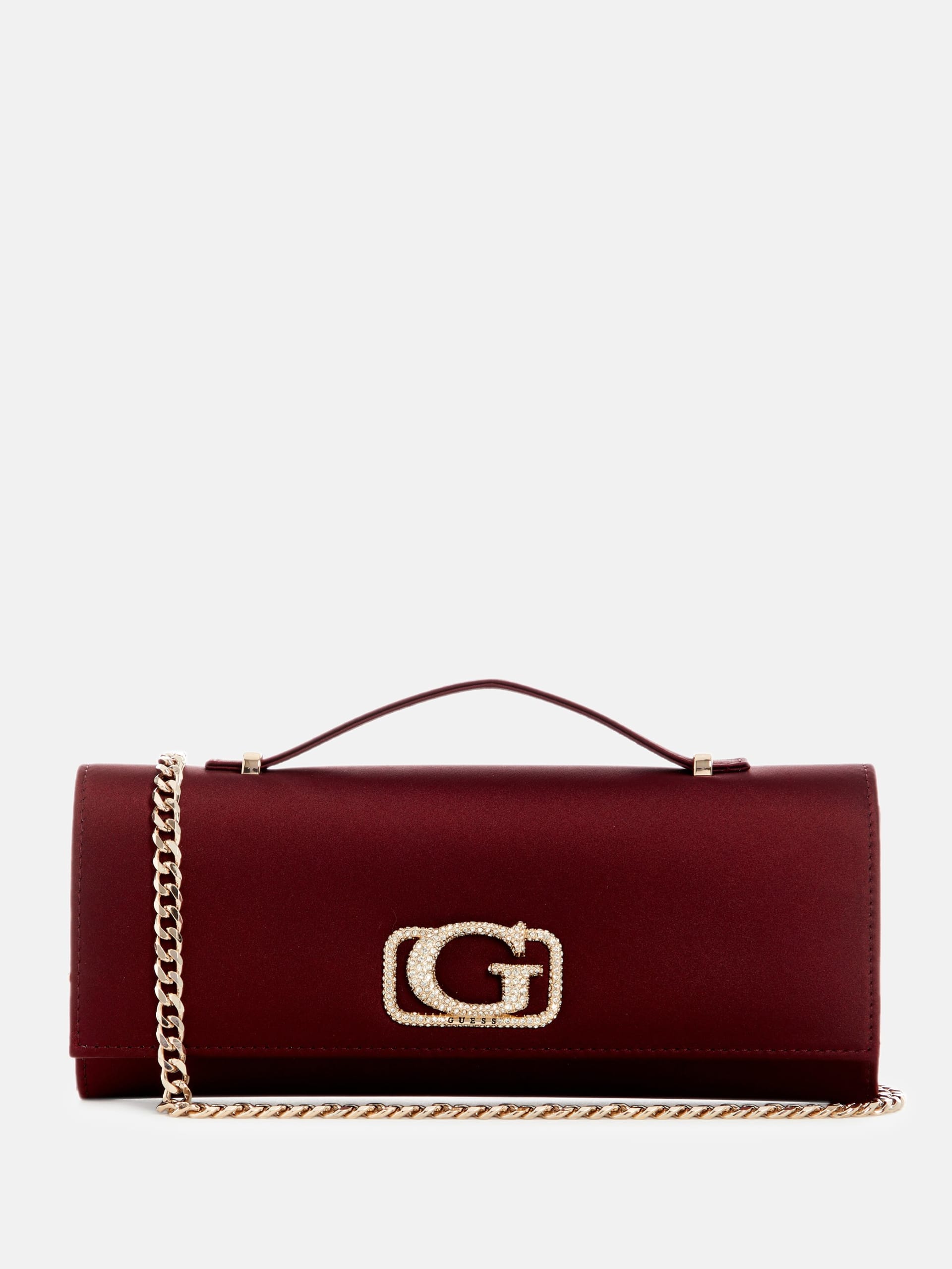 Clutch Zalina de cetim com alça superior
