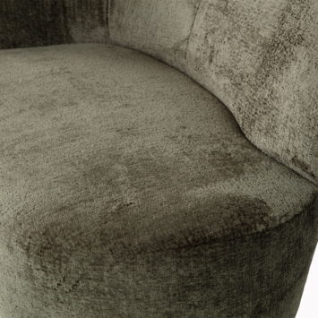 WOOOD fauteuil Stone warmgroen velvet structuur met leuning links