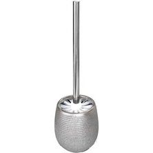 Kit toilettes, bac rond, céramique, argent