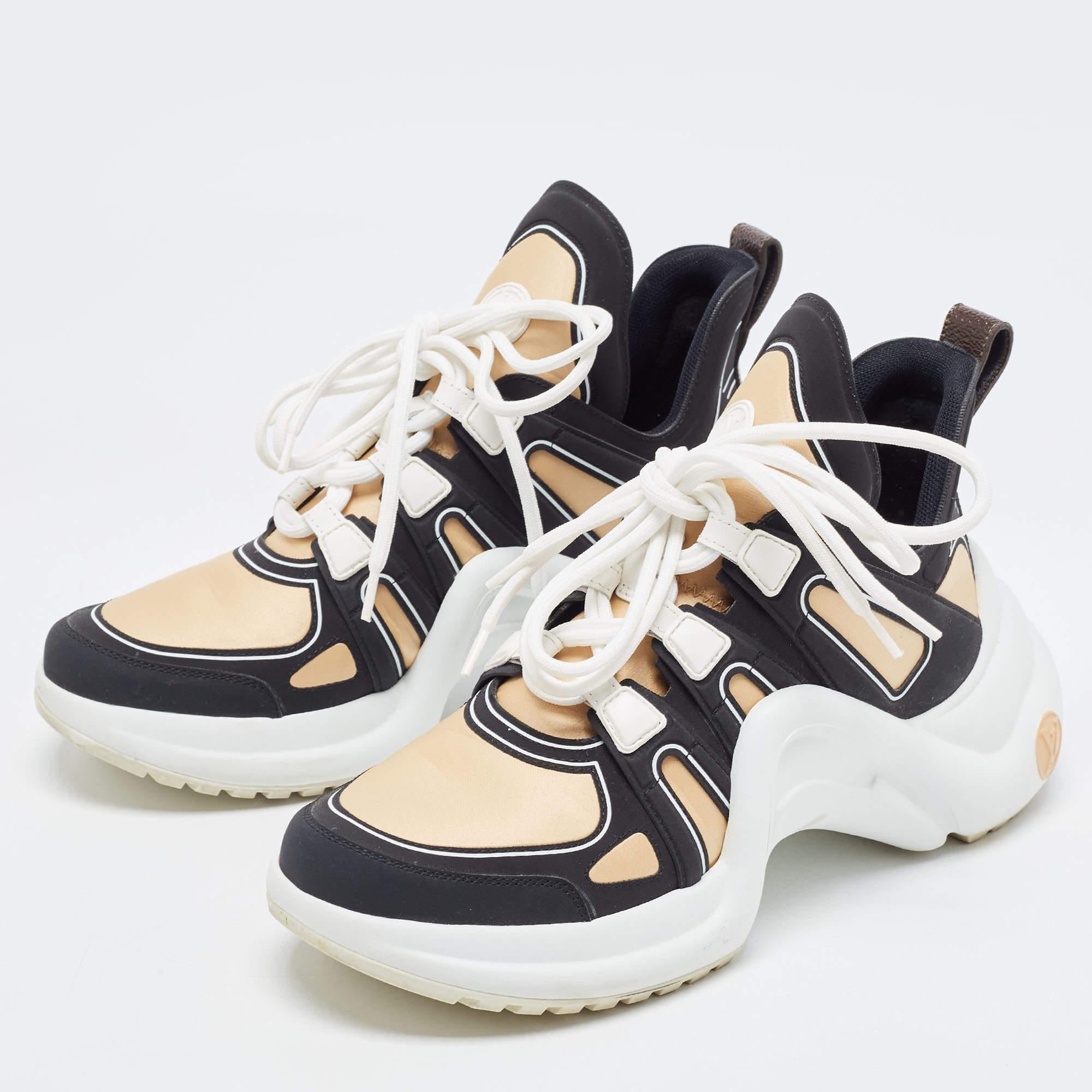 Louis Vuitton Brown/Black Nylon and Leather Archlight Sneakers
