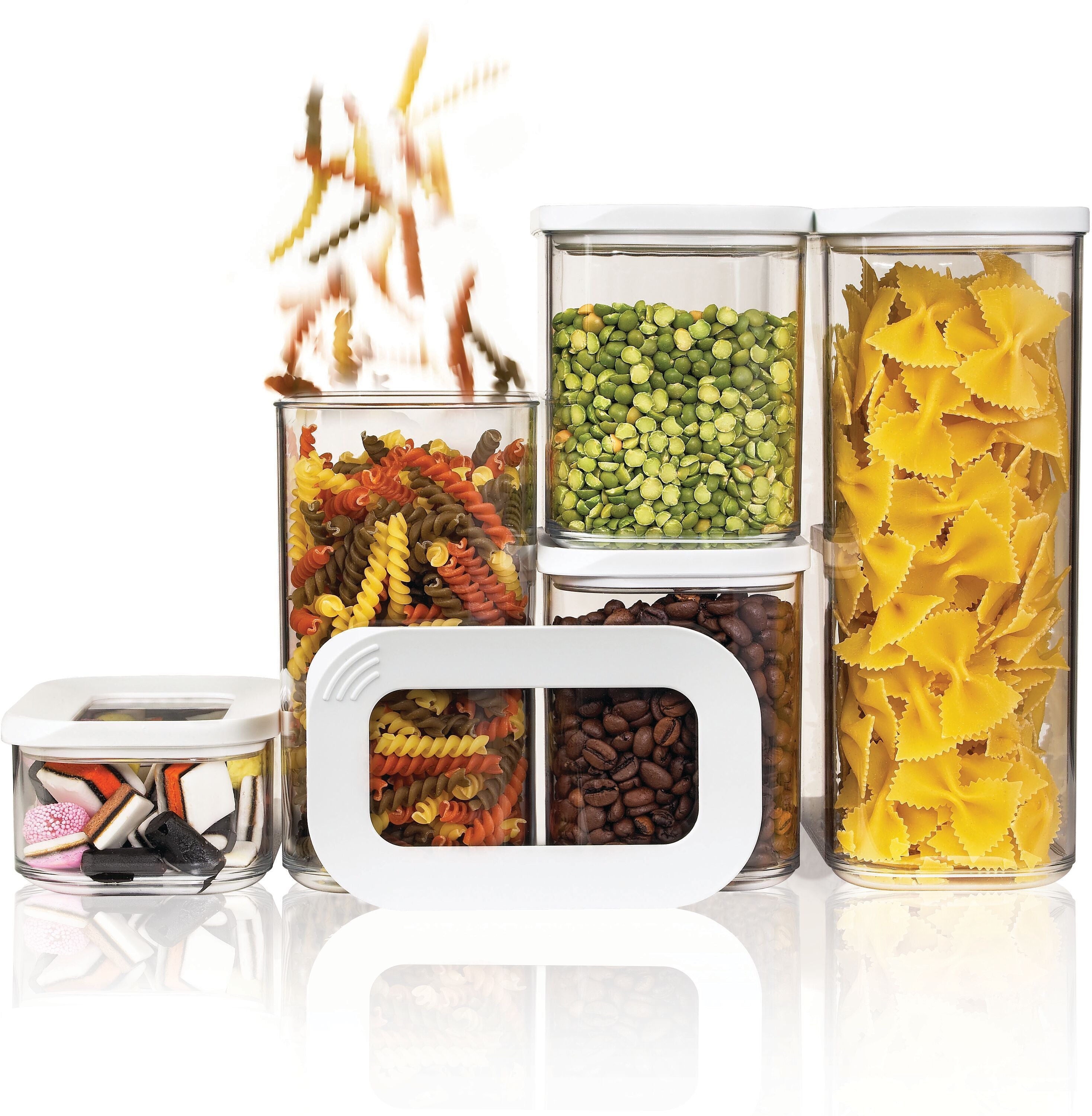MEPAL MODULA Vorratsdosen-Set - Transparent, Weiss