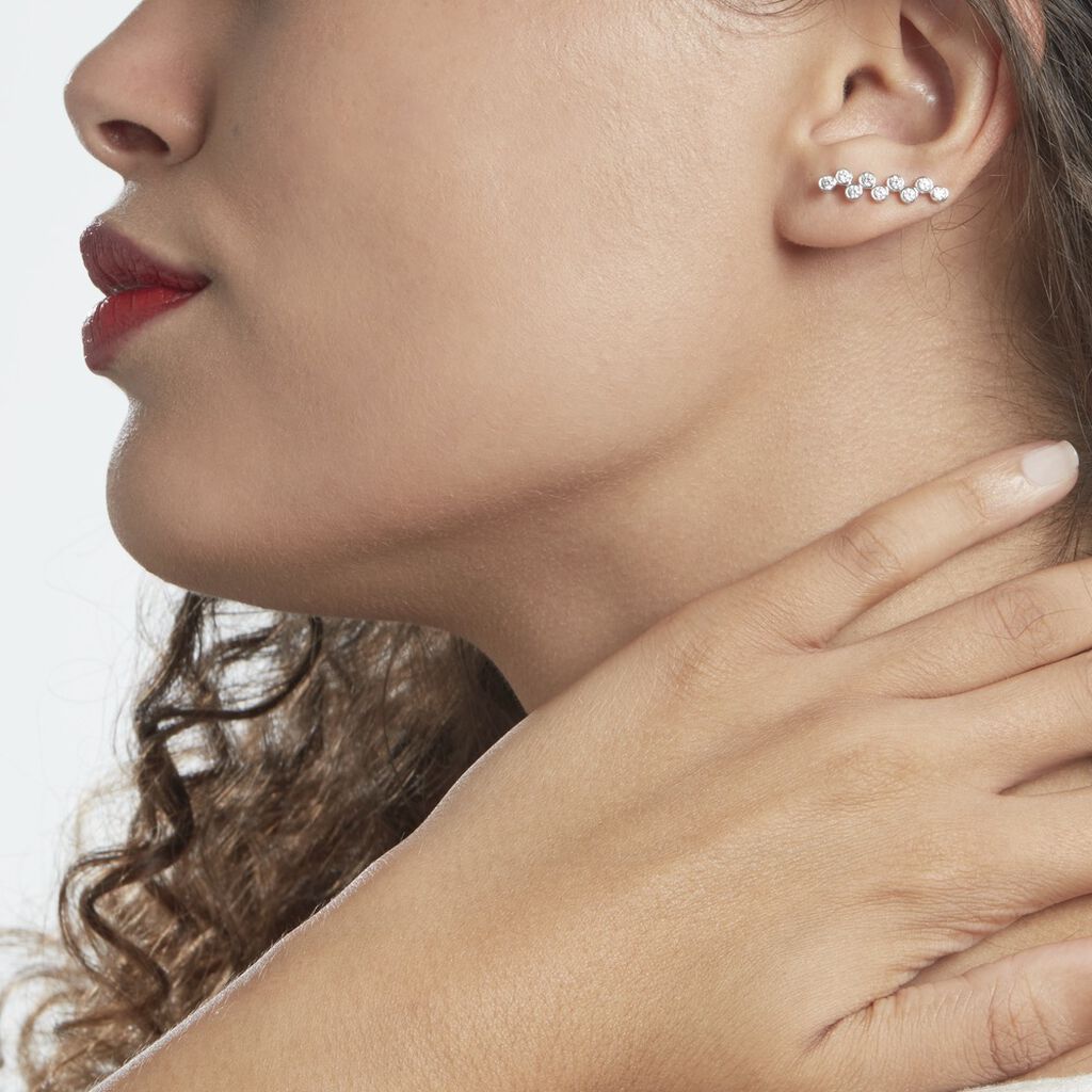 Boucles D'oreilles Grimpantes Galmier Argent Oxyde