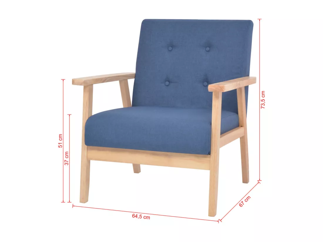 NETTLIFE Ensemble de canapé 2 pcs Tissu bleu