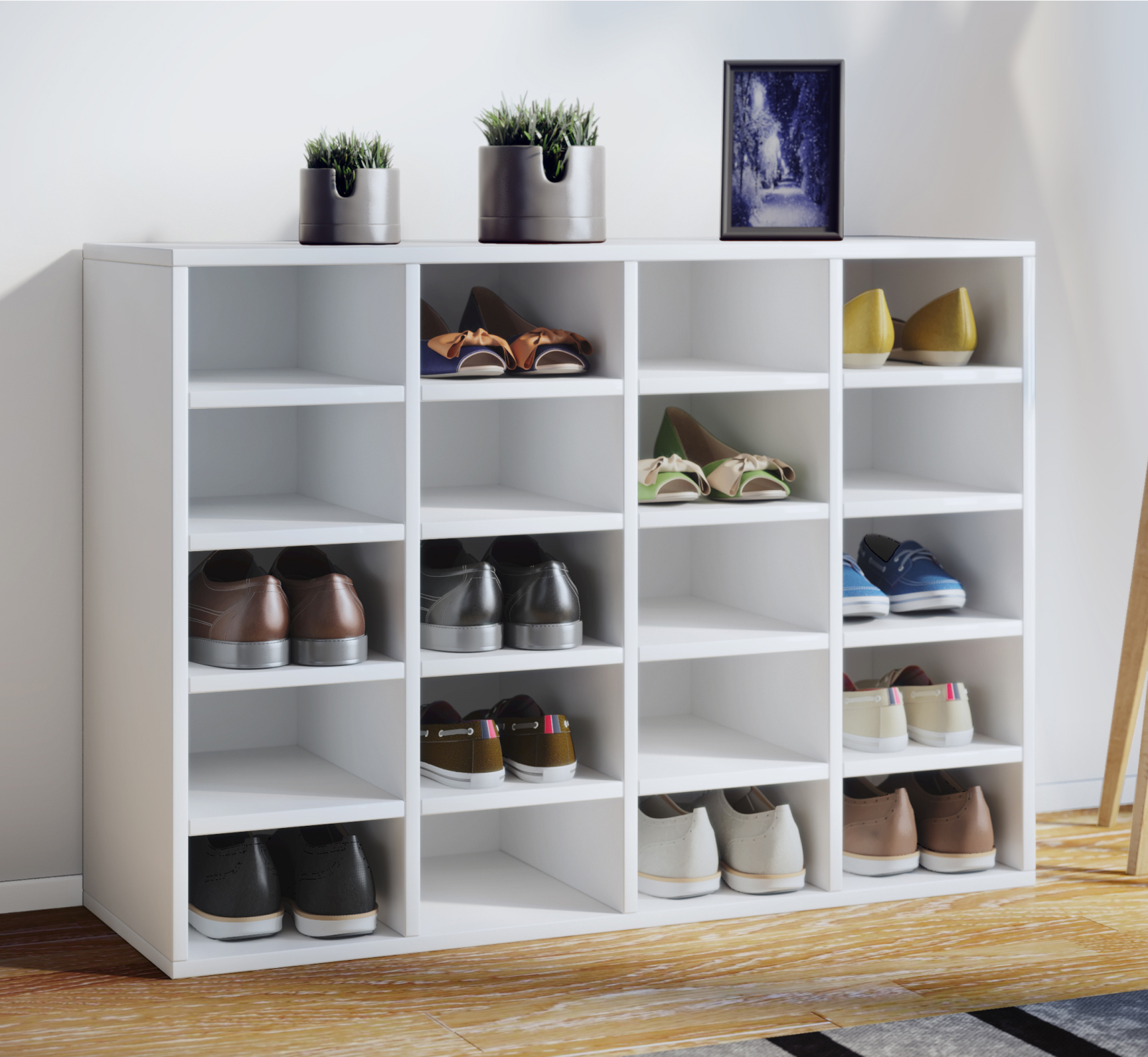 Schuhregal HINSOL L - weiß - 92 cm breit