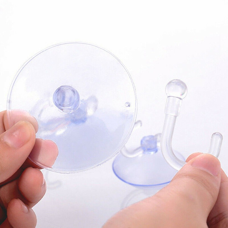(10er Set) Ø40mm Saugnapf Wandhaken Aufhänger Saughaken für Handtücher - Transparent
