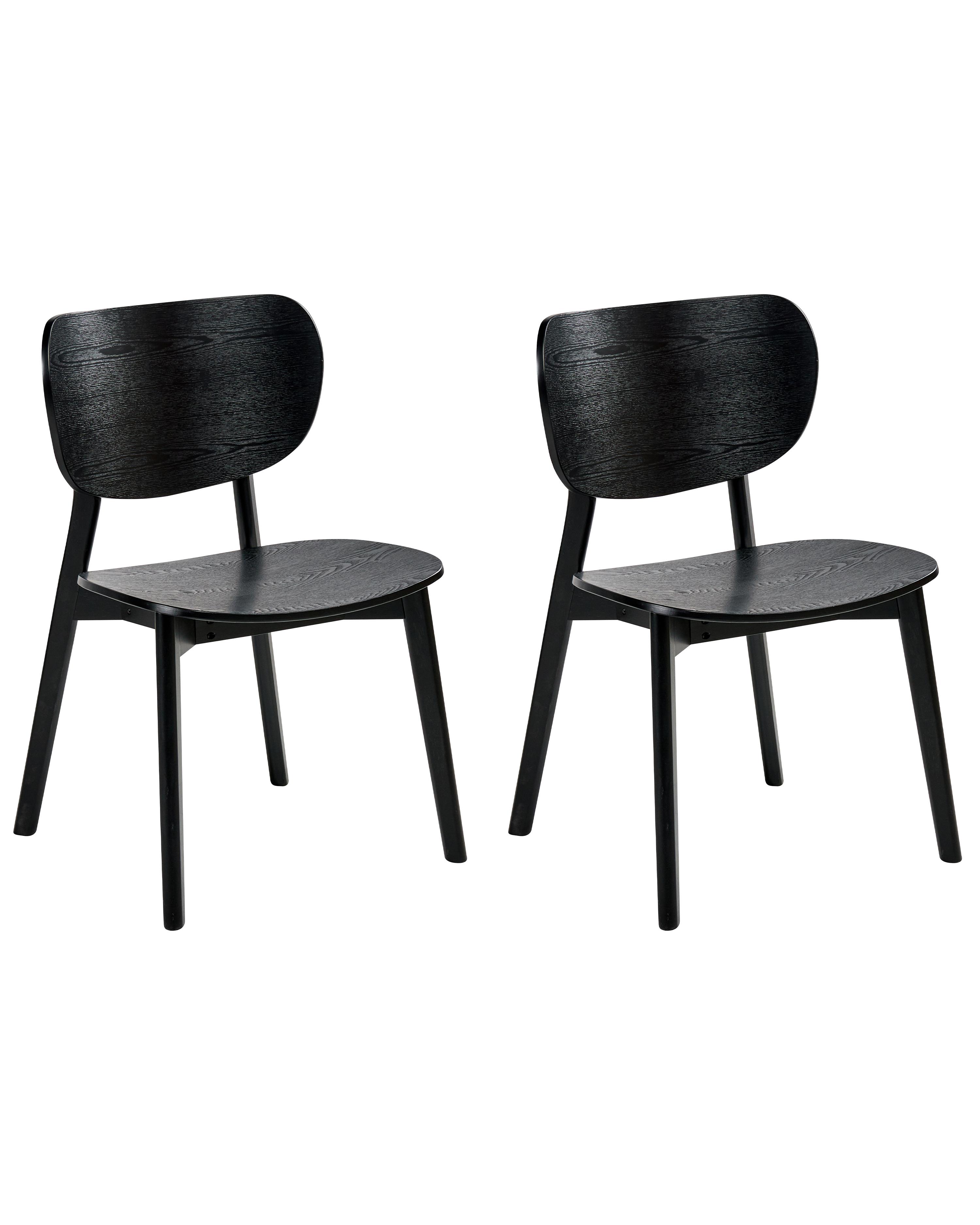 Set van 2 eetkamerstoelen OVERLY Hout Zwart