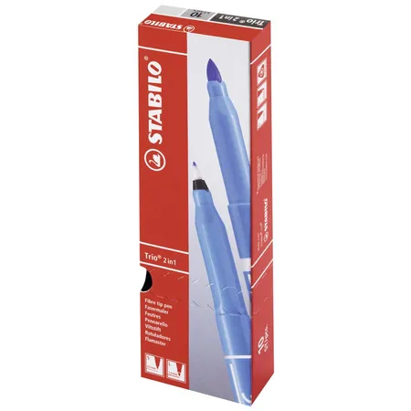 Filzstift und Fineliner in einem - STABILO Trio 2 in 1 - 10er Pack - hellrosa
