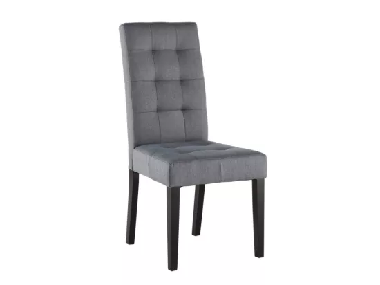 Lot de 6 chaises en tissu et bois - Gris - VILLOSA