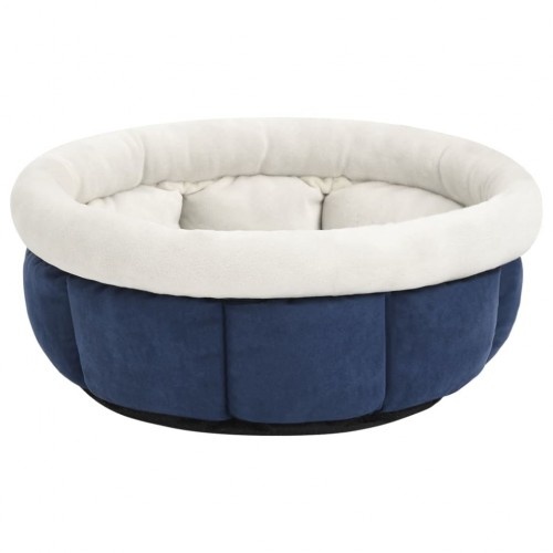 Cama redonda para animais de estimação Vidaxl com almofada azul