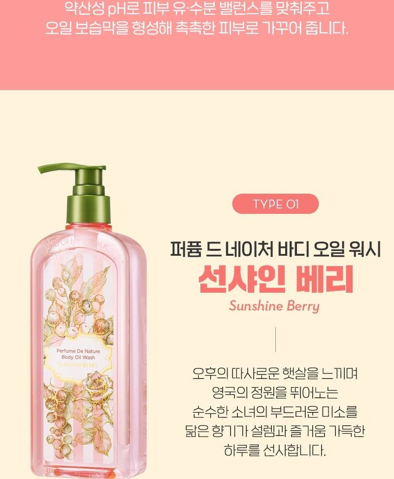 NATURE REPUBLIC - Parfum van Nature Body Oil Wash - 2 soorten