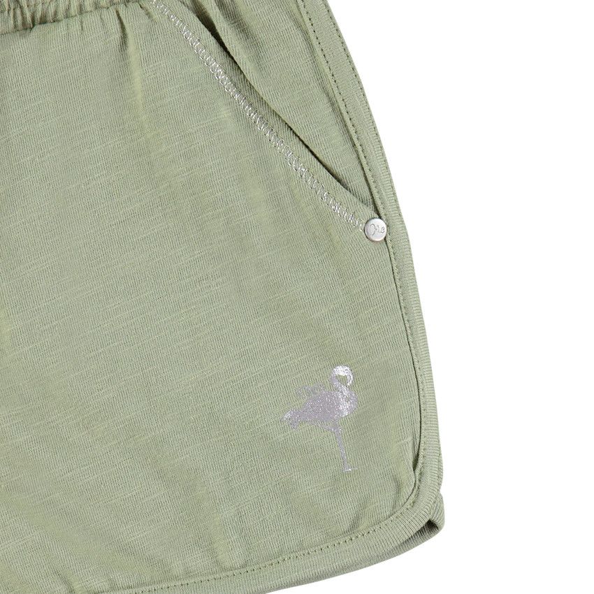 Short en jersey print flamant rose - Vert