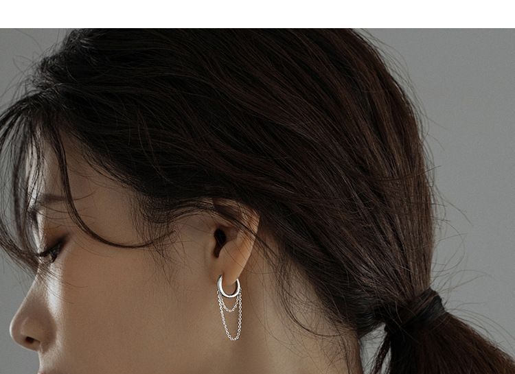 Hansha - 925 Sterling Zilveren Ketting Creolen