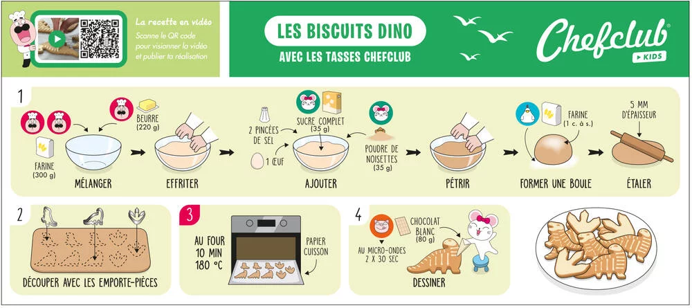 CHEFCLUB KIDS -EMPORTE PIECES LES BISCUITS DINO
