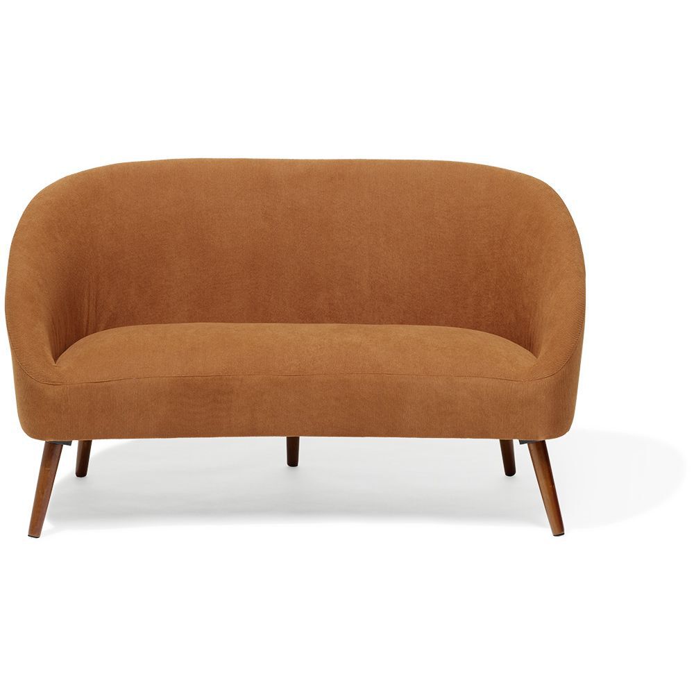 Canapé Joseph velours côtelé marron rouille/acajou - L137xP69xH79 cm