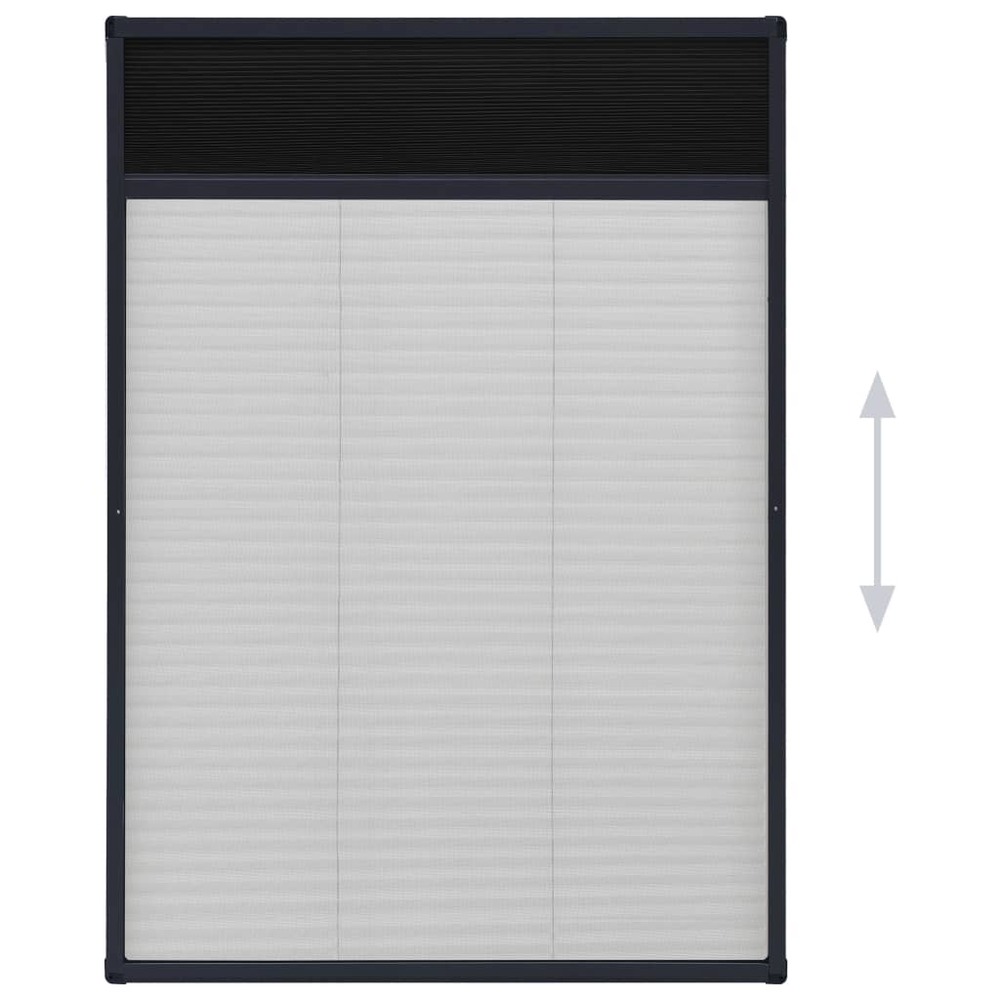 Moustiquaire plissée pour fenêtre aluminium anthracite 80x120cm