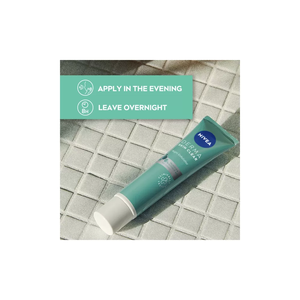 Nivea Derma Skin Clear Night Exfoliator - 40 ml.