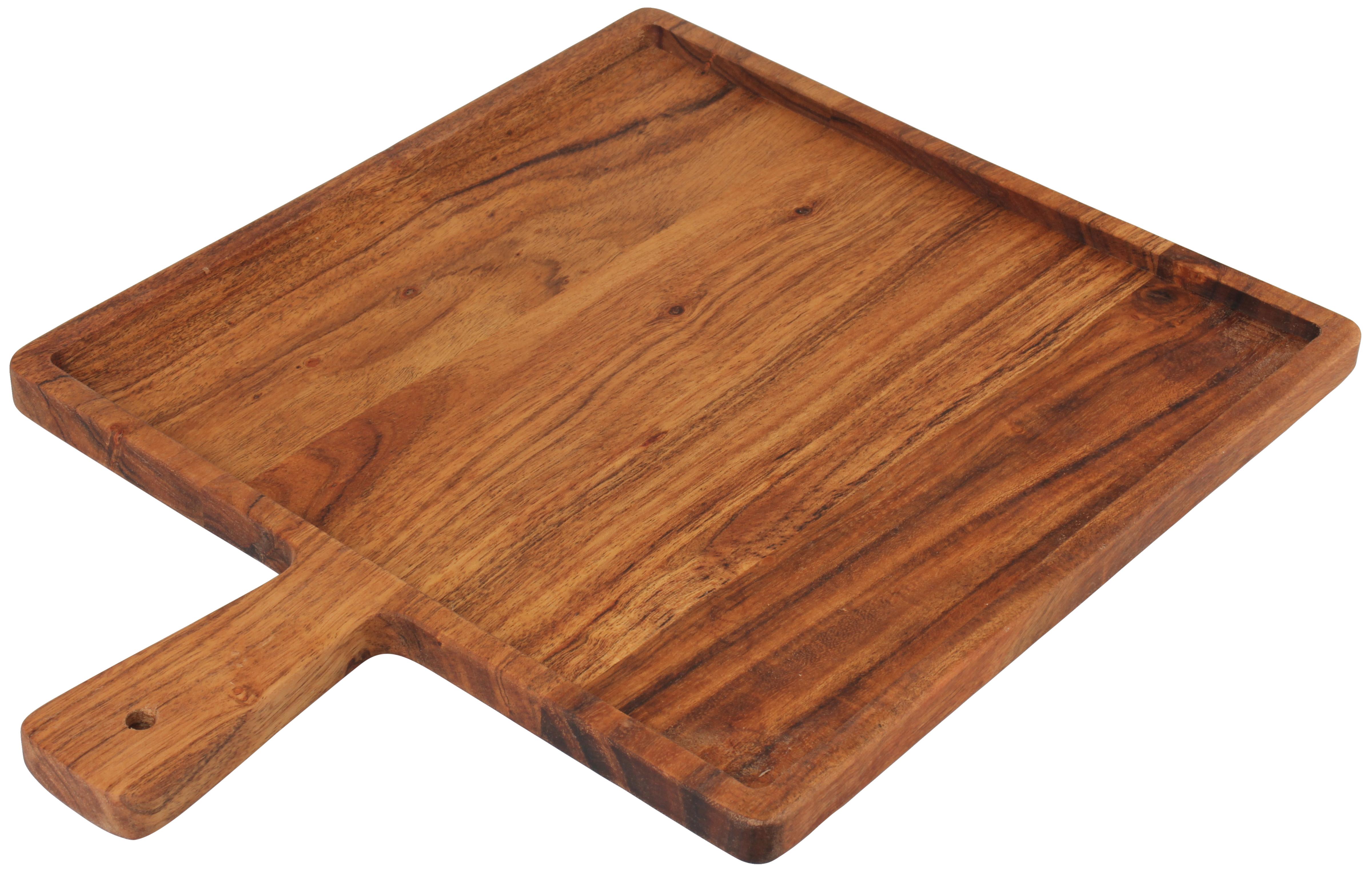 PLANCHE PRESENTATION ACACIA CARREE AVEC POIGNEE 40X30CM