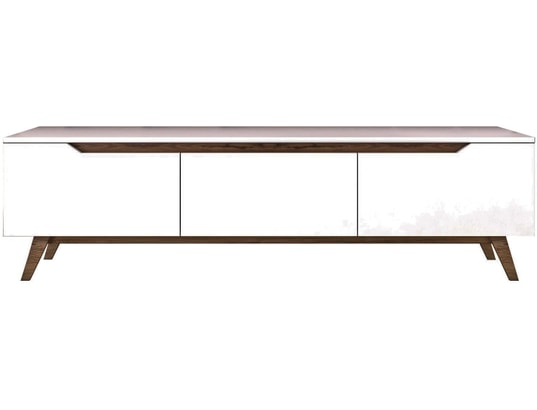 CONCEPT1 - Meuble TV D1 - 794 Blanc, Noyer 180 x 48,6 x 35