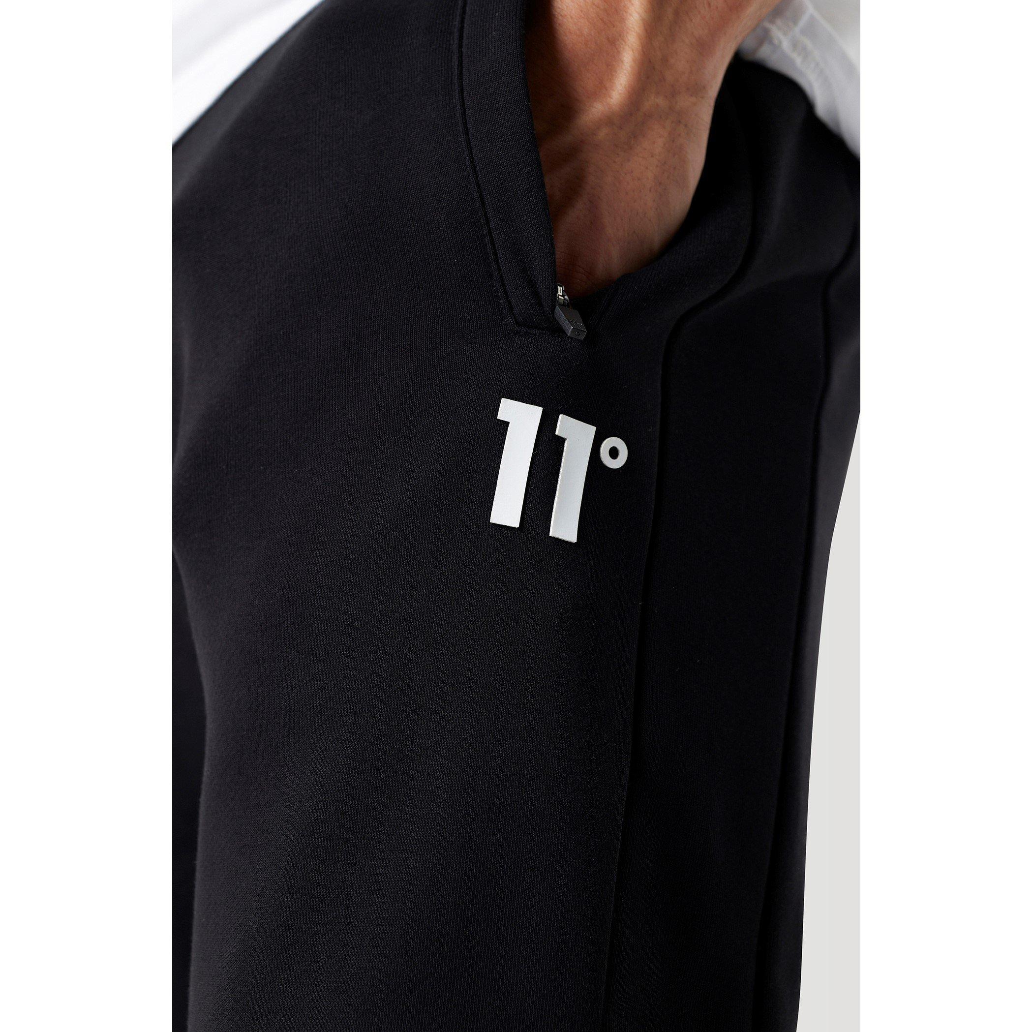 11 Degrees 11D Colour Block Slim Fit Joggers Black  White