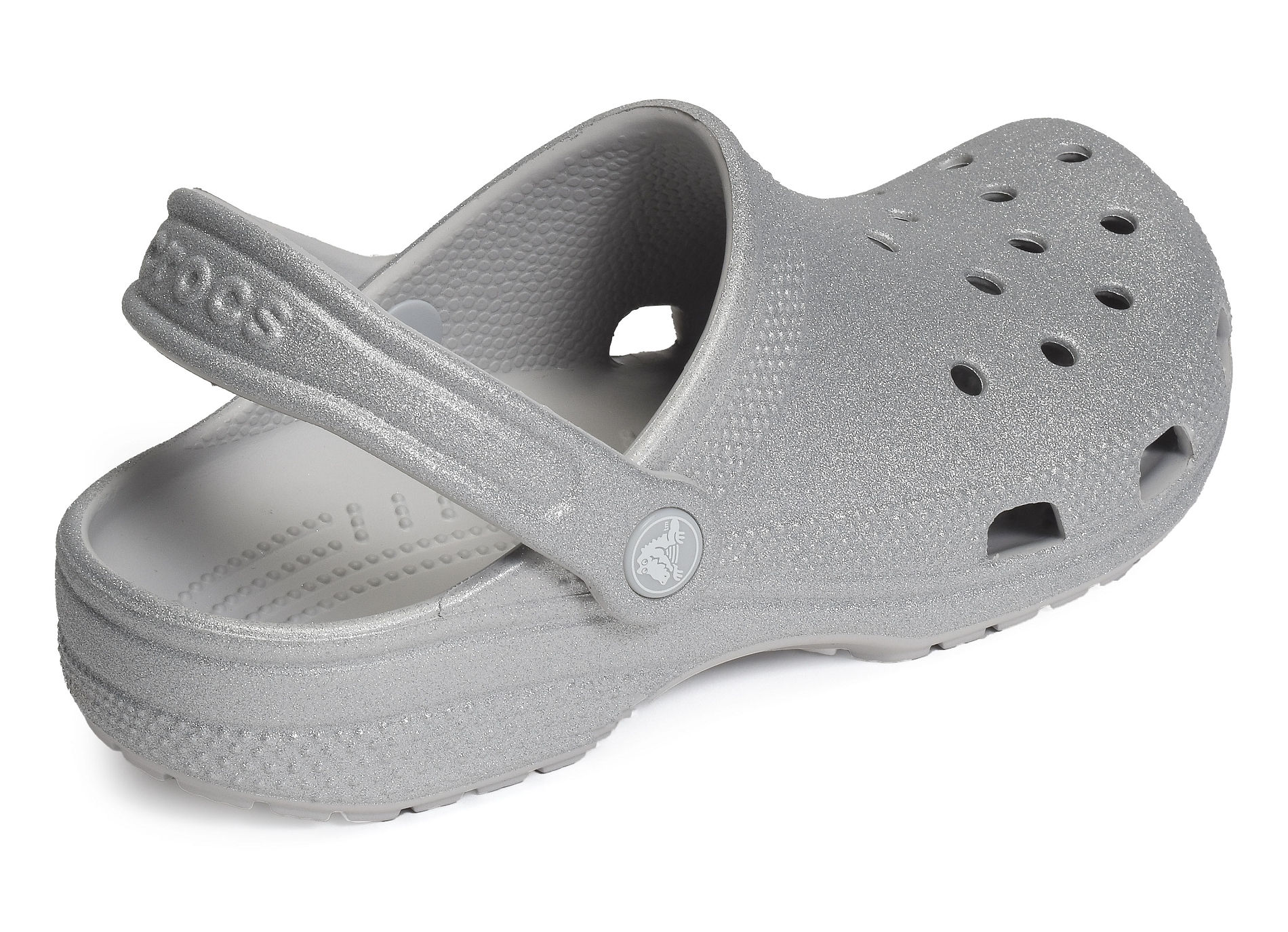 Classic glitter clog argent