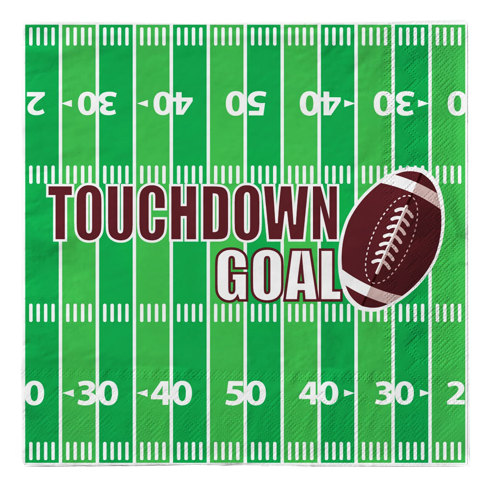 (100-tlg. Set) Einweg Geschirr Super Bowl Party Tisch Deko inkl. Teller / Servietten / Tischdecke /  Papp Becher - Touchdown Goal