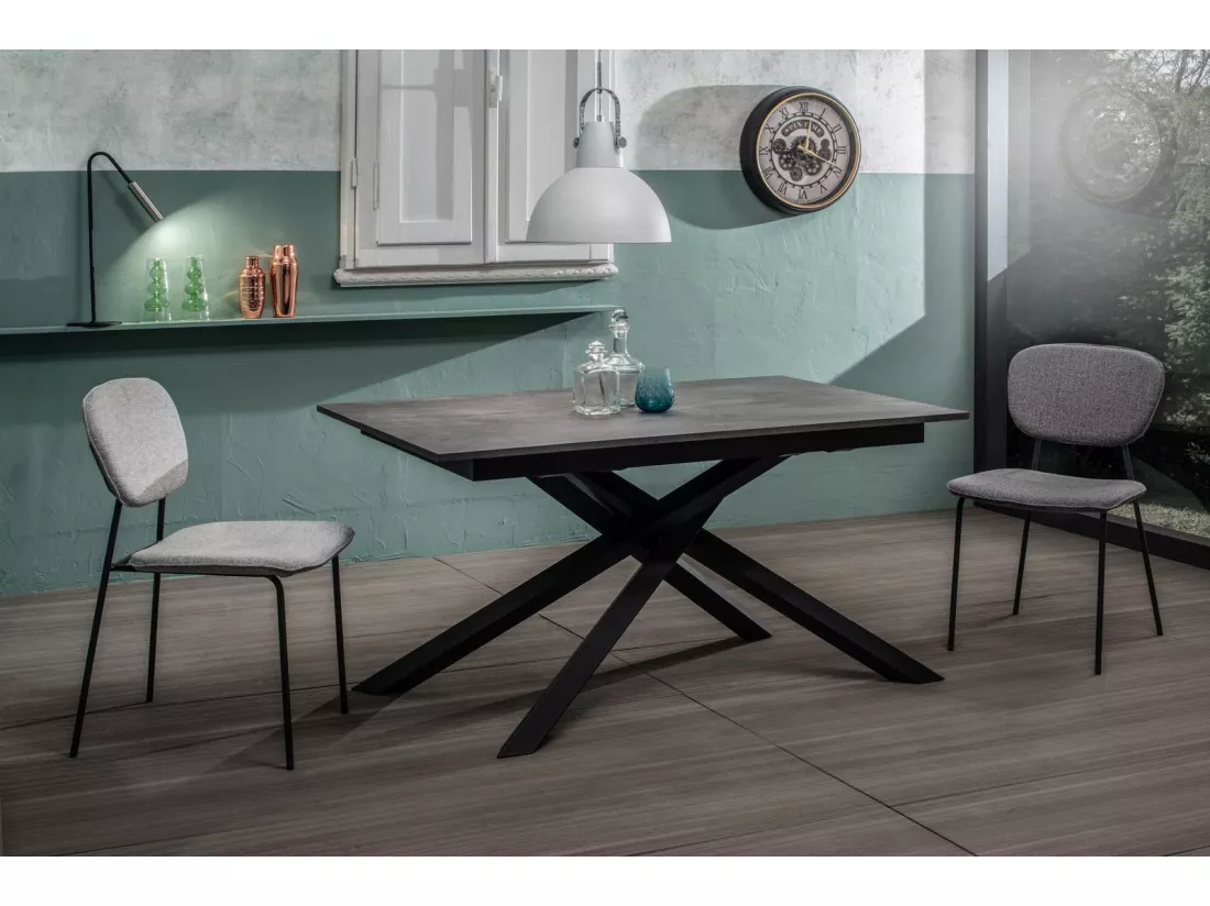Pulse Table extensible (140/190 x 90 cm) en Mélamine Noir