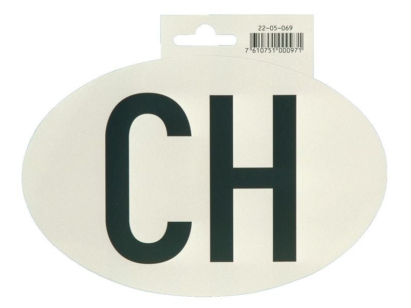 TopLine Hoheitszeichen «CH» für PKW 17.5 × 11.5 cm Schweizer CH-Schild fürs Auto