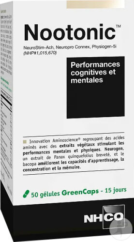 NHCO Nutrition Nootonic Performances Cognitives Et Mentales 50 Gélules