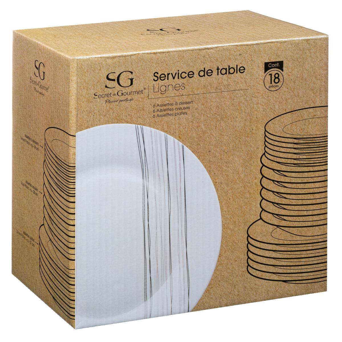 SERVICE 18 PIECES LIGNES