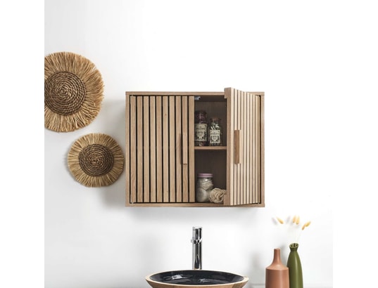 THE HOME DECO FACTORY - Elément suspendu Armoire murale 2 portes saulk en bois - marron