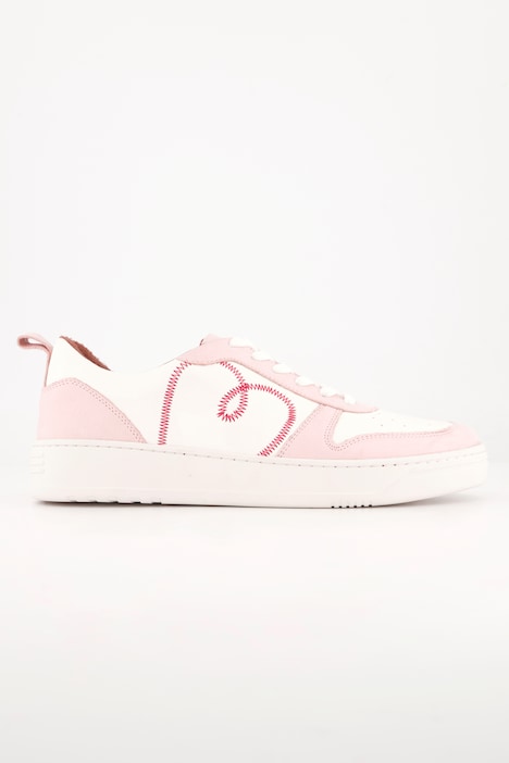 Leder-Sneaker, Herzstickerei, Wechselfußbett, Weite H